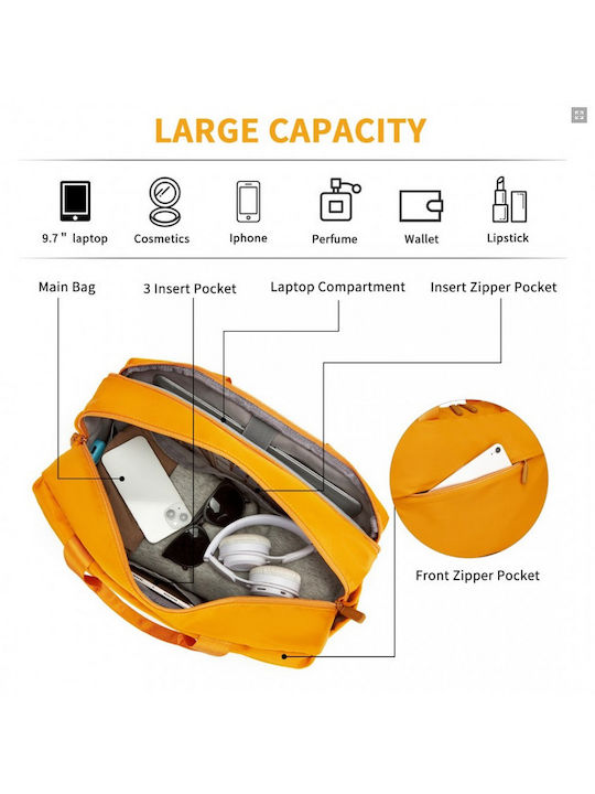 Miss Lulu Water-Resistant Travel Bag Laptop Sleeve Multi-Functional Tote Business Weekend Large Capacity Men Women Yellow