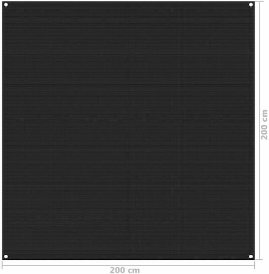 vidaXL Tent Floor Camping Black 200x200cm
