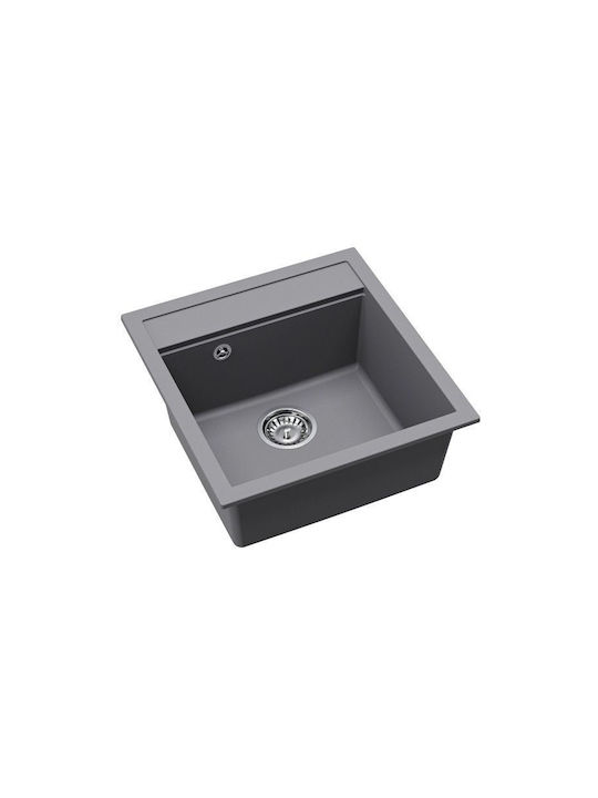 Tesa SQT100 Drop-In Küchenspüle aus Flüssigem Granit M49xB51cm Graue