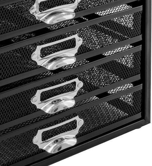 Osco Metal Desktop Drawer 5 Number of Spit 27.5x35.5x28.3cm Black