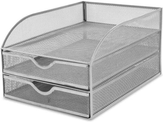 Osco Metal Desktop Drawer 2 Positions Silver