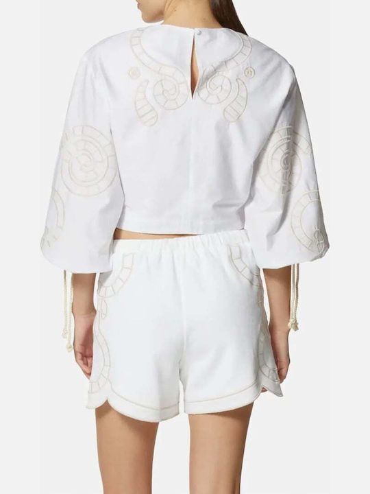 Women's Blouse Cotton White/milk