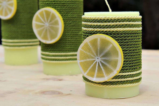 Χειροποίητο Κερί Άρωμα Λεμόνι Διακόσμηση Lemon 0519673 6,5χ20cm