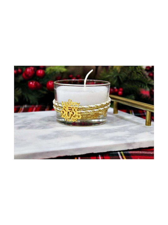 Aromatic Candle Glass Φ 8.2 X 5.8 Cm Decoration Gel Gold Leaves