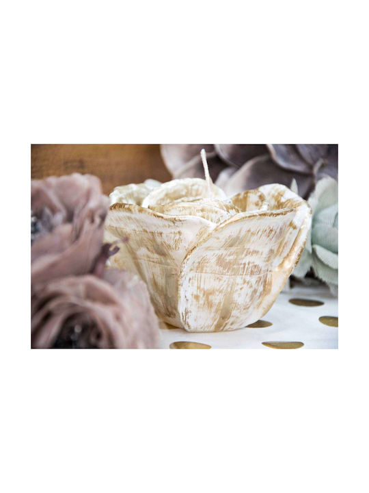 Weißgoldene Rose Mittel 9x15x6cm