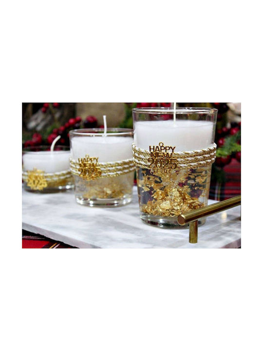 Aromatic Candle Glass Φ 8.2 X 5.8 Cm Decoration Gel Gold Leaves