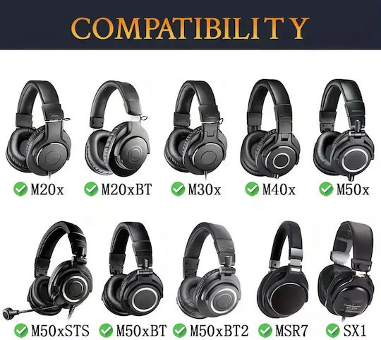 Audio Technica Ath M50x/m40x Ersatz-Ohrpolster Paar - Weiß Kompatibel
