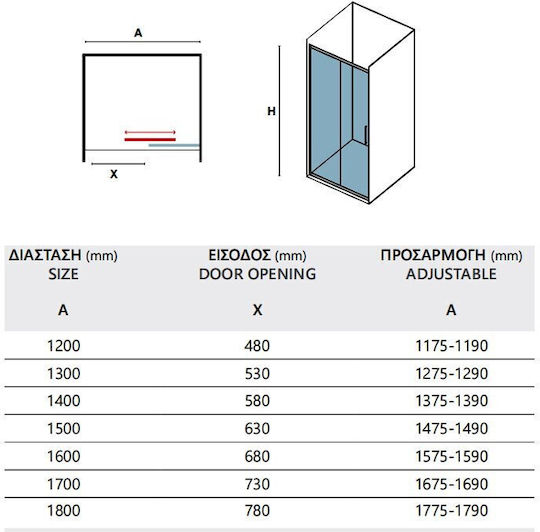 Karag Slide 2 Διαχωριστικό Ντουζιέρας με Συρόμενη Πόρτα 140x200cm Clear Glass Chrome Karag Slide 2 Διαχωριστικό Ντουζιέρας με Συρόμενη Πόρτα 140x200cm Clear Glass Chrome