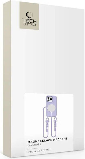 Tech-Protect Magnecklace Back Cover Silicon cu Curea Violet (iPhone 16 Pro Max)