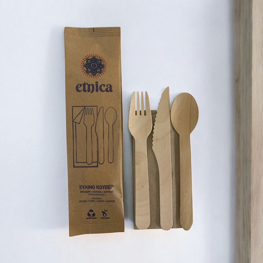 Etnica Tacâmuri de unică folosință Lemn 1buc