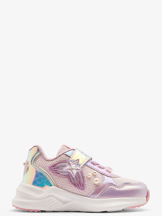 Παιδικά Sneakers με Σκρατς & Φωτάκια Λιλά
