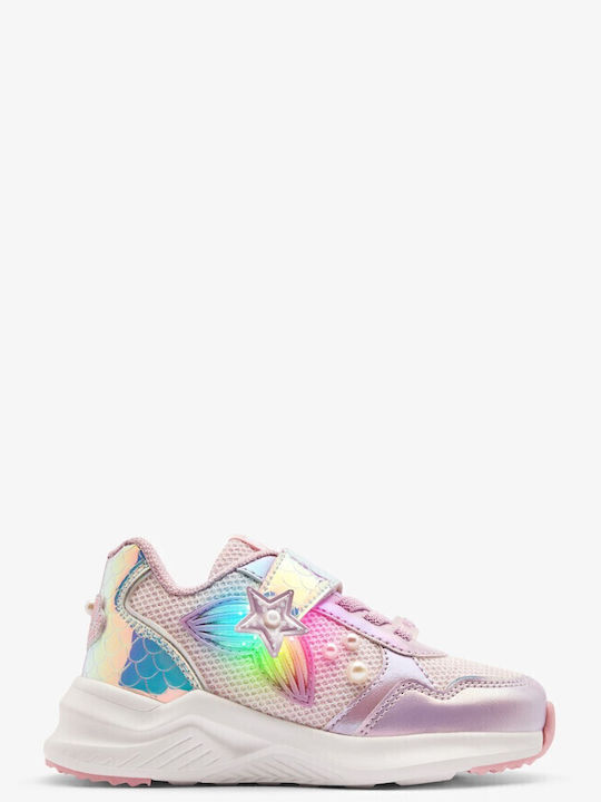Παιδικά Sneakers με Σκρατς & Φωτάκια Λιλά