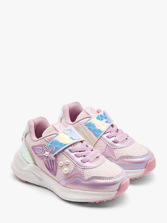 Παιδικά Sneakers με Σκρατς & Φωτάκια Λιλά