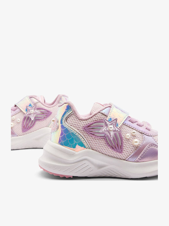 Παιδικά Sneakers με Σκρατς & Φωτάκια Λιλά