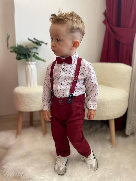 Babydom Bodys-Uri Pentru Bebelusi Alb Bordo