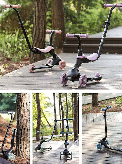 Q Play Kids Scooter Sema Evo 6 in 1 3-Wheel with Seat for 12 Months Pink
