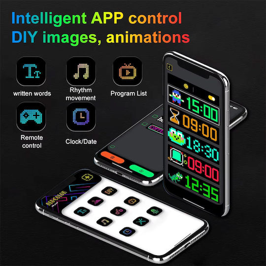 Led Matrix Panel Rgb Sign Flaglight Bluetooth Programmable Remote Control Smartphone App 20*64 Pixels Ip65 10w 5v 348x102 Mm