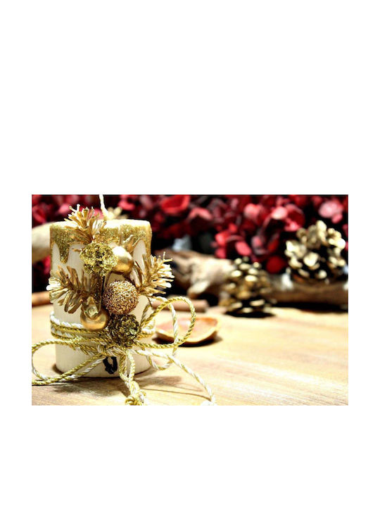 Gerakis The translated Liquid template in German language: Weihnachtskerzen & Kerzenständer Kerze Gold 10x6.5cm.
