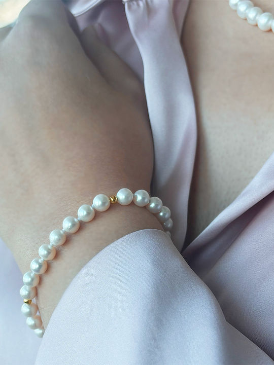 Brățară Clasp de Aur K14 Perle Albe B126182