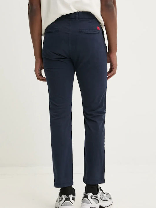 David251d Men's Trousers Elastic Slim Fit Dark Blue