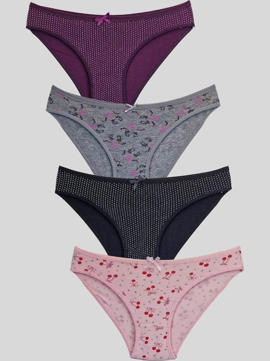 R1500 Βαμβακερά Damen Slip MultiPack Colorful