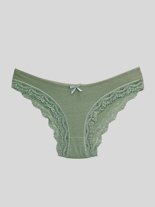 R1501 Βαμβακερά Γυναικεία Slip MultiPack με Δαντέλα Πολύχρωμο