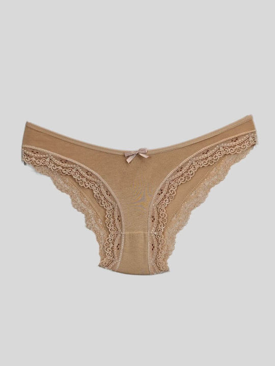 R1501 Βαμβακερά Γυναικεία Slip MultiPack με Δαντέλα Πολύχρωμο