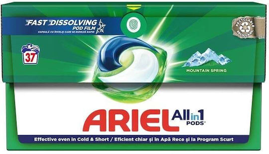 Ariel All In One Pods Mountain Spring 37 Κάψουλες Πλυντηρίου Πιάτων