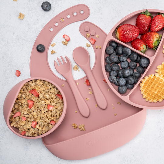 AppeKids Σετ Φαγητού από Σιλικόνη Ροζ 6τμχ