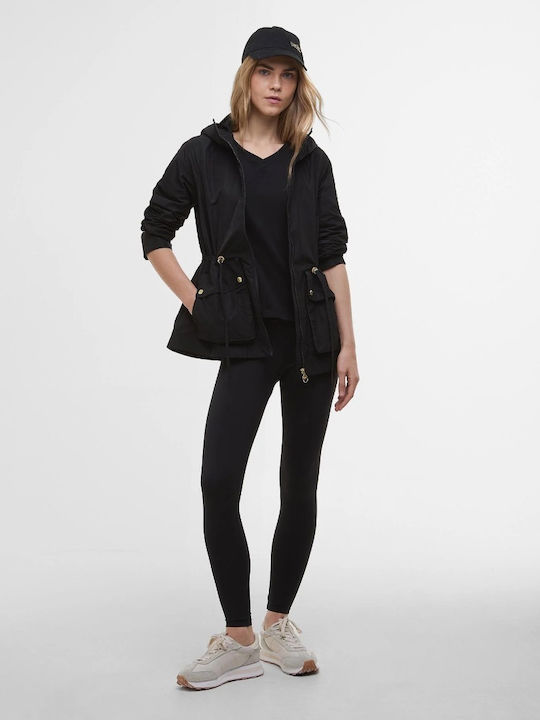 Women's Short Lifestyle Jacket Waterproof for Winter Black