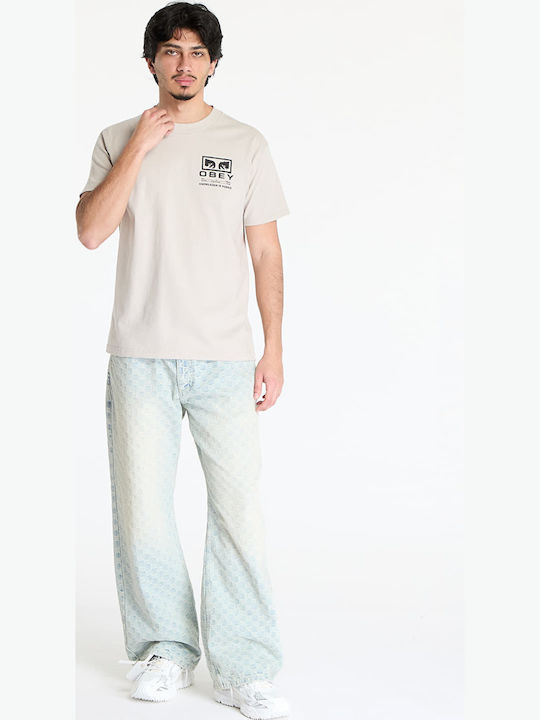 Obey Permission T-Shirt Silber Grau