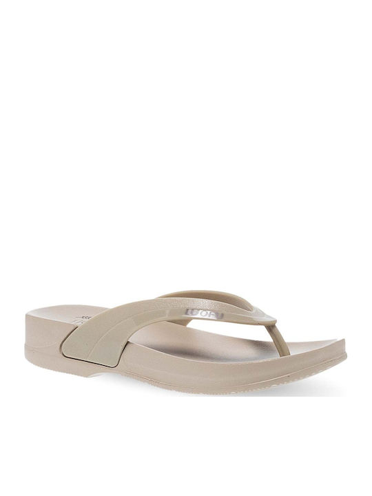 Frauen Flip Flops in Beige Farbe