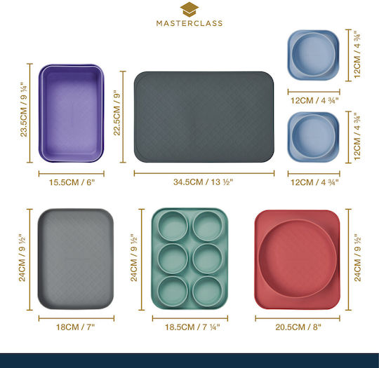 Masterclass Silicone Bakeware Set Non-stick 7pcs