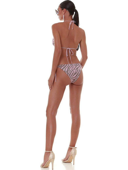 Triangle Bikini Top Candy Rush Pink Animal Print