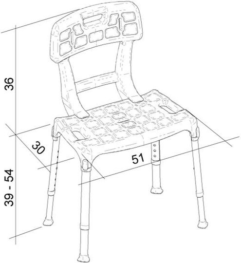 King Bathroom Seat with Backrest KING-SS1Β-KN