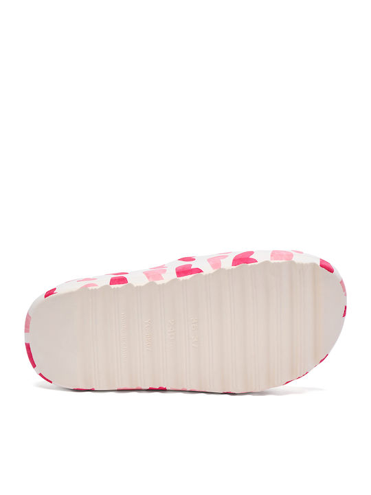 Frauen Flip Flops White/Pink Hearts