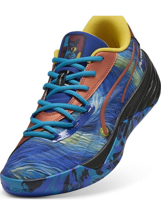 puma basketball shoes blue and orange