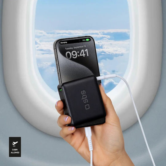 SBS NanoTube Power Bank 10000mAh 20W με Θύρα USB-A και Θύρα USB-C Power Delivery Μαύρο
