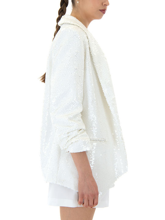 Zoya Women's Blazer Ecru with Sequins