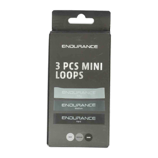 Endurance Mini Loop Bands Σετ 3τμχ Γκρι