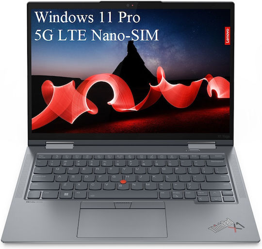 Lenovo ThinkPad X1 Yoga Gen 8 14" IPS FHD+ Touchscreen (i5-1345U/32GB/1TB SSD/W11 Pro) Сив Буреносец (Английски САЩ Клавиатура)