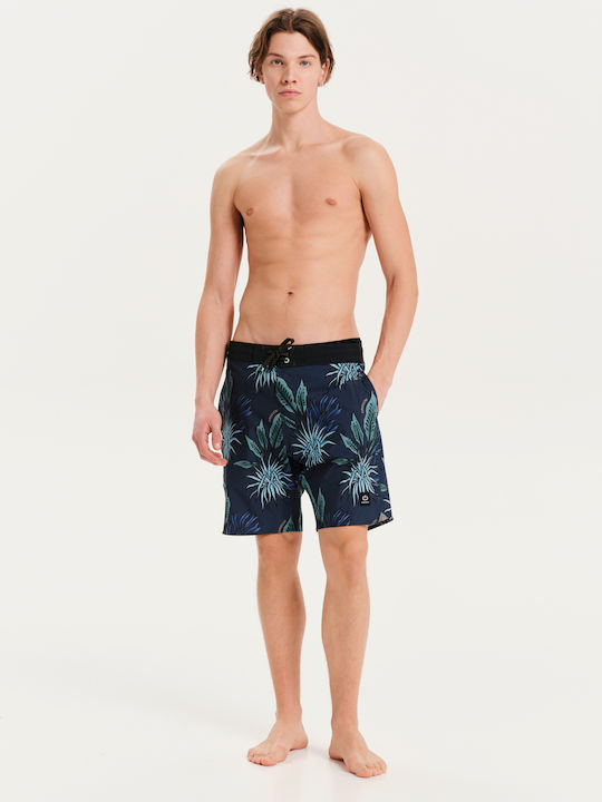 Men's Swimwear Bermuda Blue with Patterns