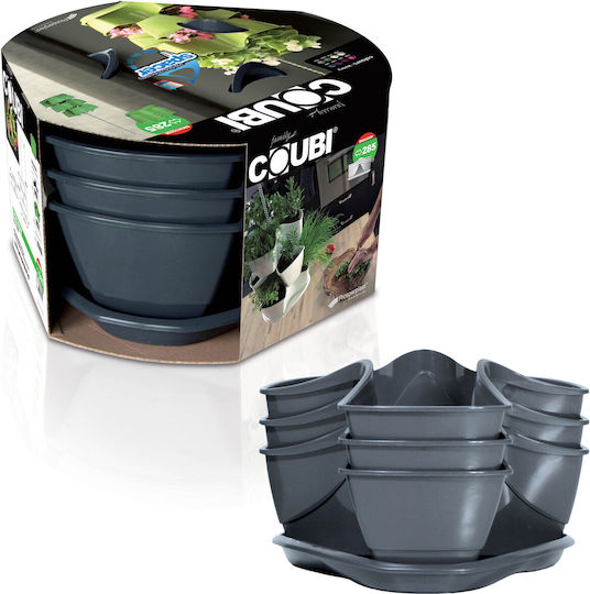 Prosperplast Саксии за билки Саксия Пластмаса Антрацит 29.5x29.5x38см.