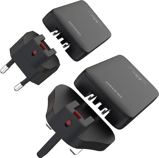 Dudao Charger Without Cable GaN with USB-A Port and USB-C Port 65W Power Delivery Blacks (A65Q)