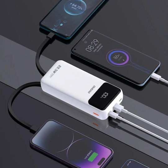 Dudao K15Pro Power Bank 20000mAh 22.5W with USB-A Port and USB-C Port Power Delivery White