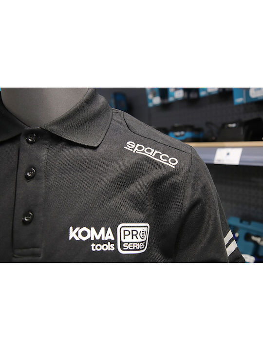 Sparco Tech Toledo Men's Work Polo T-Shirt Black Grey 02415nrgs