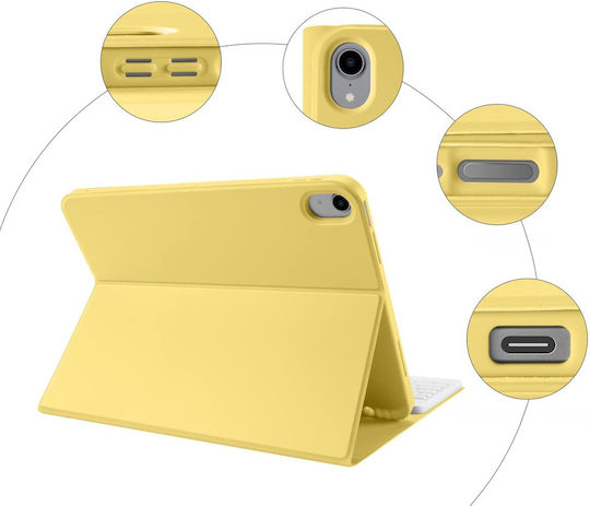 Флип Капак с Клавиатура Жълт iPad 2022 10.9 инча