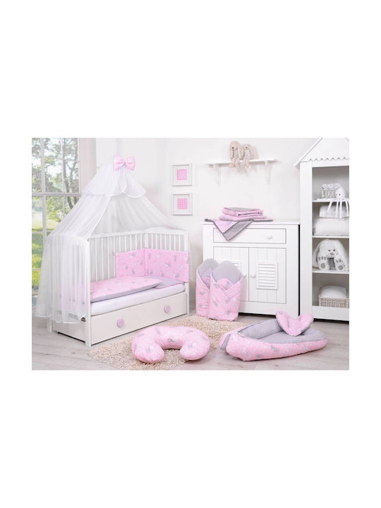 Bobono Set Kids Duvet Cover Pink, Gray 90x120cm