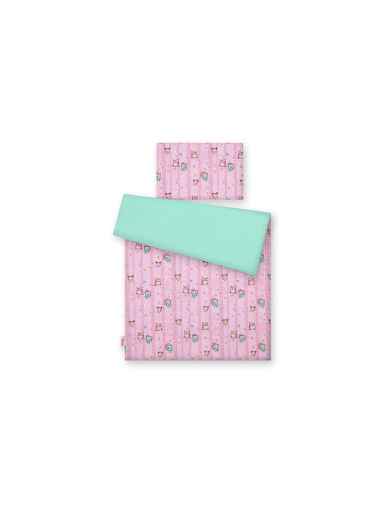 Bobono Παιδική Παπλωματοθήκη Μονή Pink And Mint 100εκ.