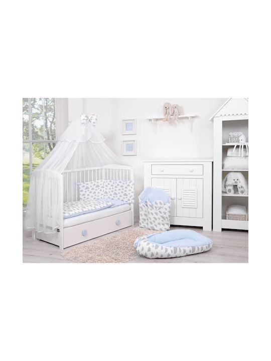 Bobono Kinderbettbezug Einzel Gray, Blue 100x135cm